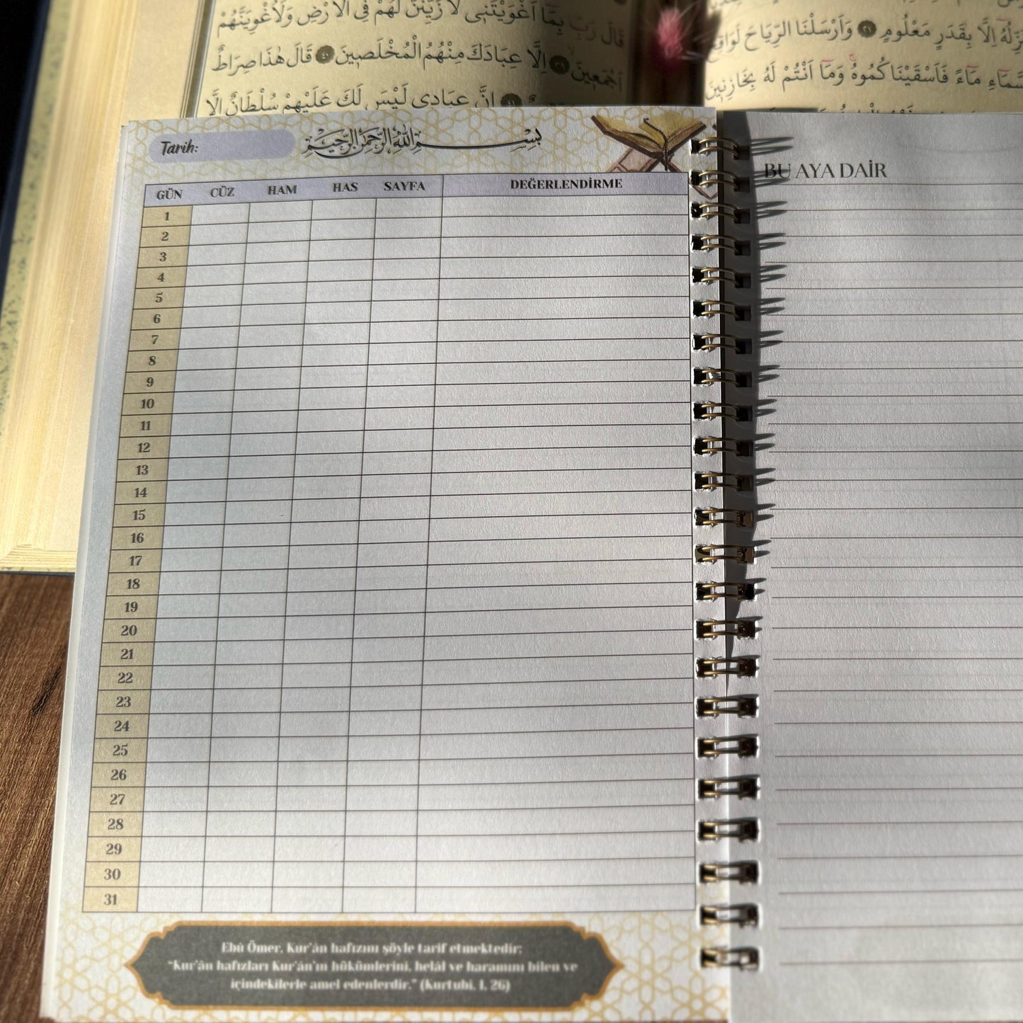 Hafızlık Takip Defteri