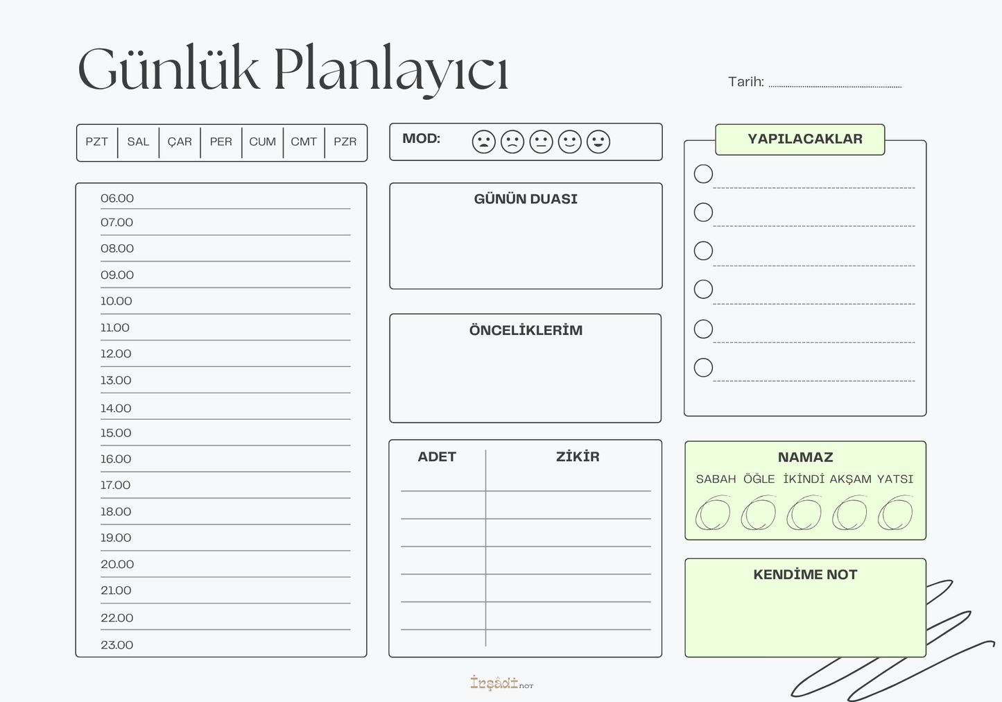 Statik Akıllı Tahta-Günlük Planlayıcı